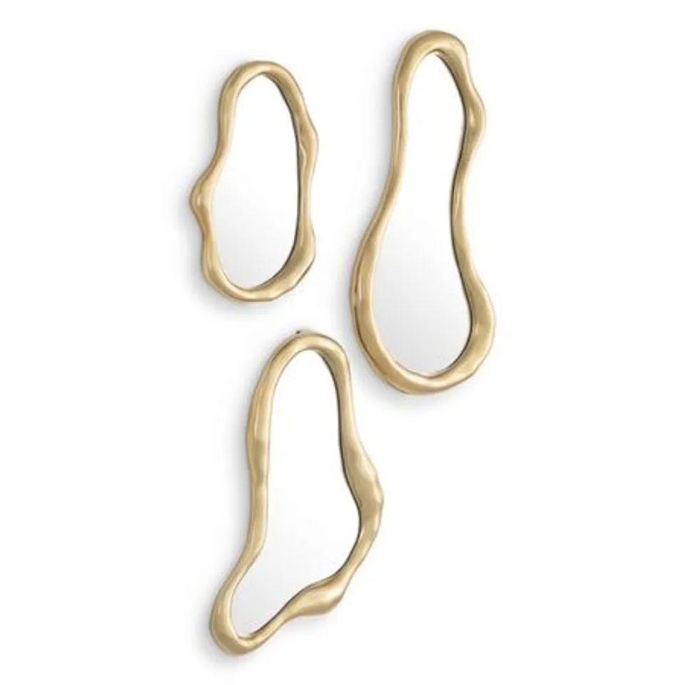 BOXED EICHHOLTZ MIRROR VITERBO GOLD FINISH SET OF 3