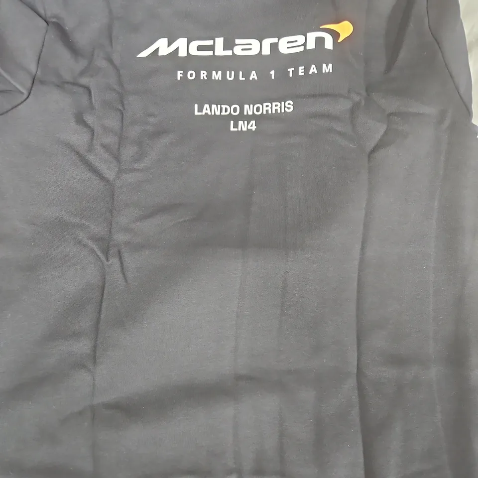 MCLAREN FORMULA ONE CORE DRIVER HOODIE IN BLACK/ORANGE - LANDO NORRIS SIZE LARGE