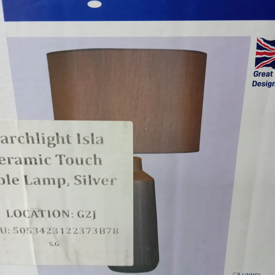 BOXED SEARCHLIGHT ISLA CERAMIC TOUCH TABLE LAMP