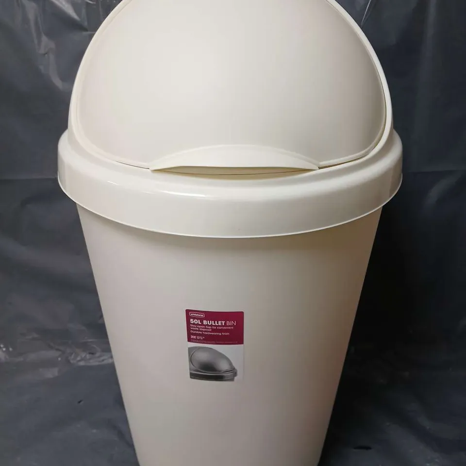 WHITEFURZE 50L BULLET BIN IN CREAM