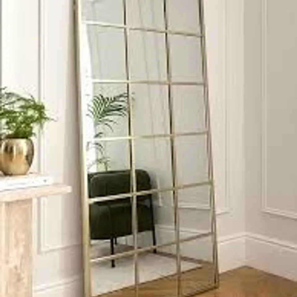 BOXED GOLD WINDOW PANE MIRROR 90 x 180cm (1 BOX)
