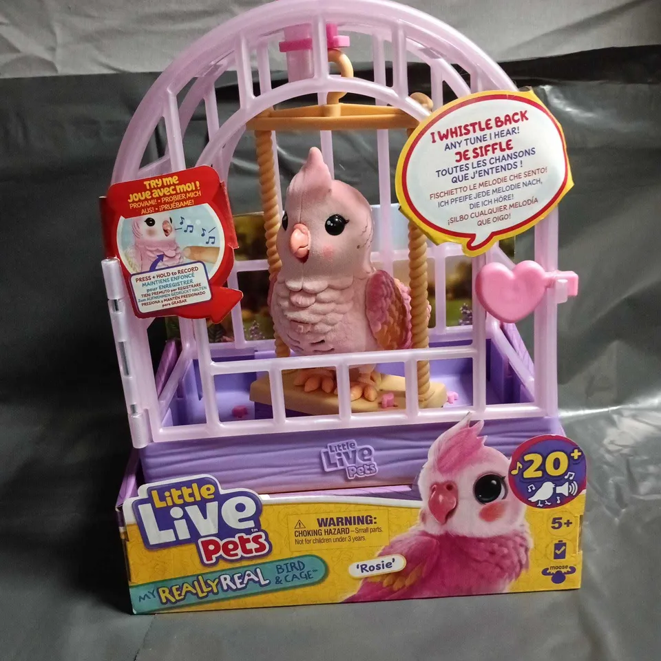 LITTLE LIVE PETS MY REAL BIRD & CAGE – PINK BIRD IN CAGE