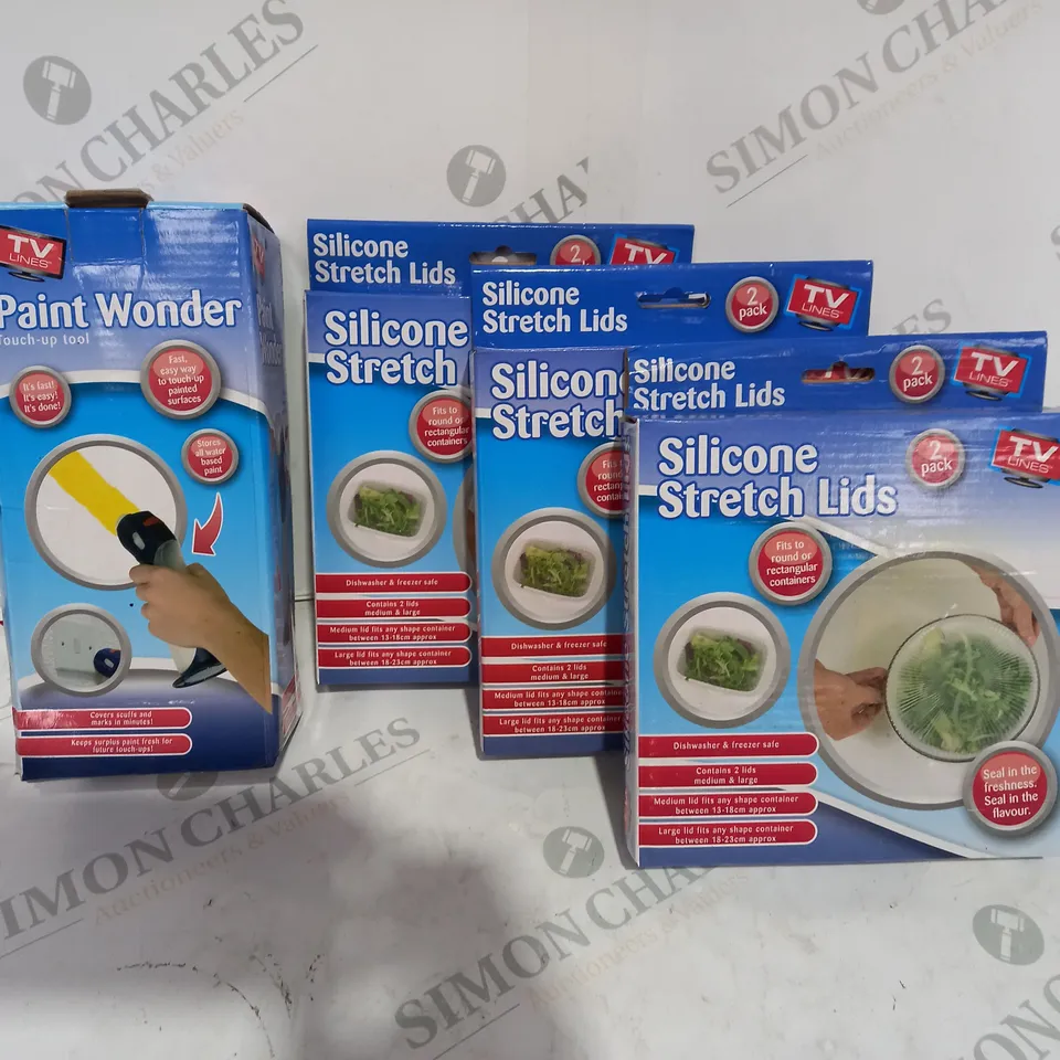 4 ITEMS TO INCLUDE 3X SILICONE STRETCH LIDS AND 1 X PAINT WONDER TOUCH UP TOOL