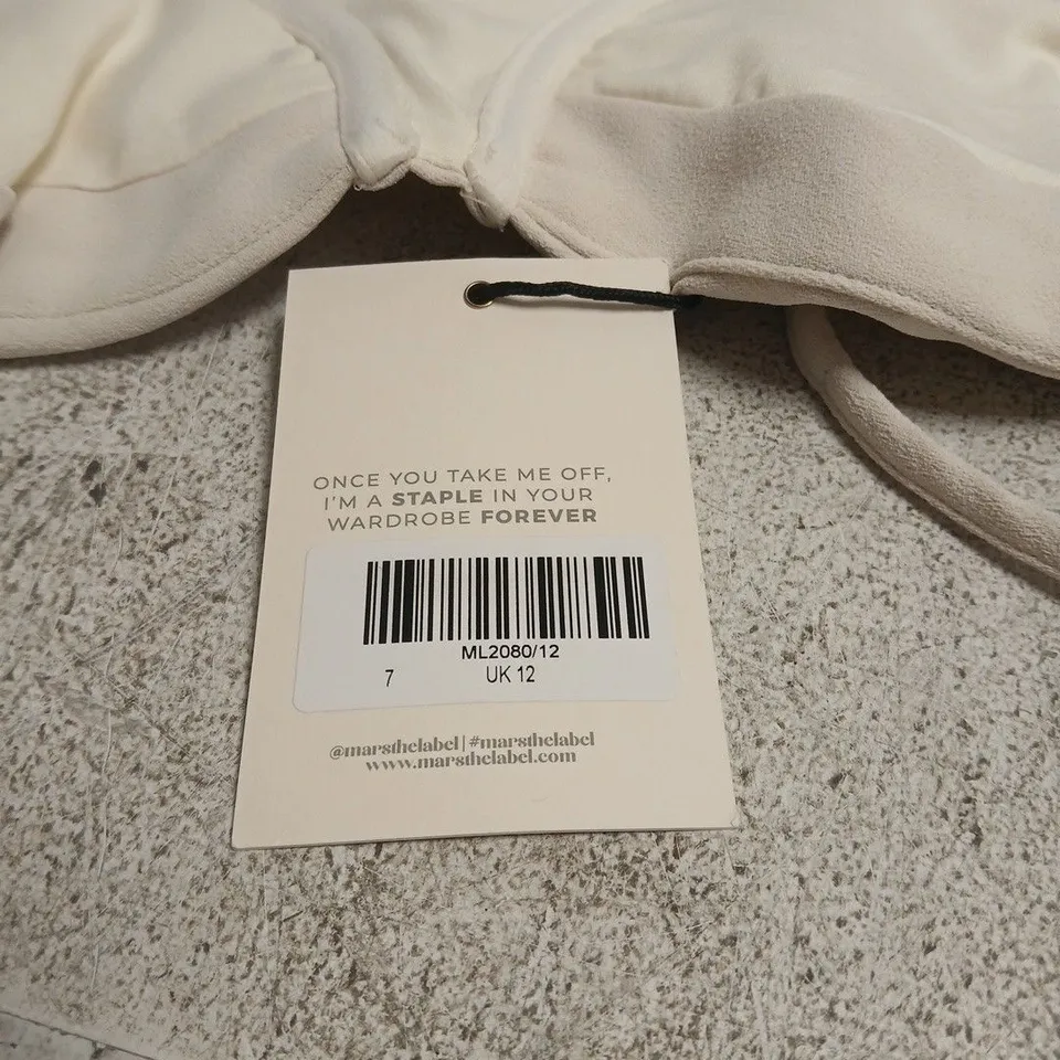 MARS THE LABEL WHITE CORSET-STYLE TOP, UK 12