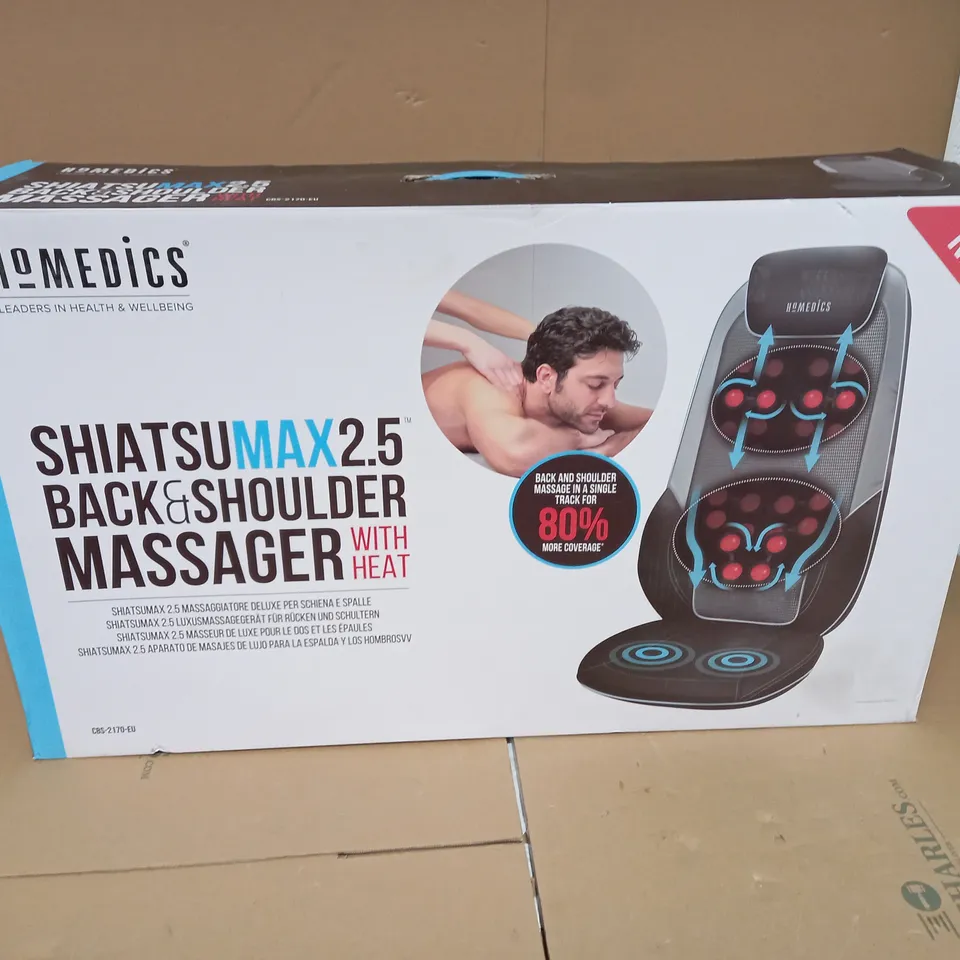 BOXED HOMEDICS SHIATSU MAX 2.5 BACK AND SHOULDER MASSAGER WITH HEAT CBS-2170-EU