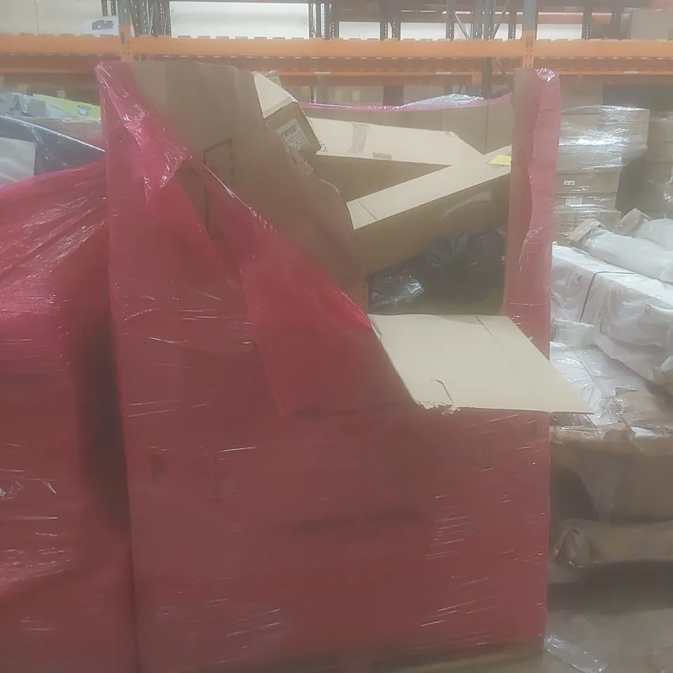 PALLET OF ASSORTED HOUSEHOLD ITEMS AND CONSUMER PRODUCTS TO INCLUDE; BOXED FURNITURE ETC 