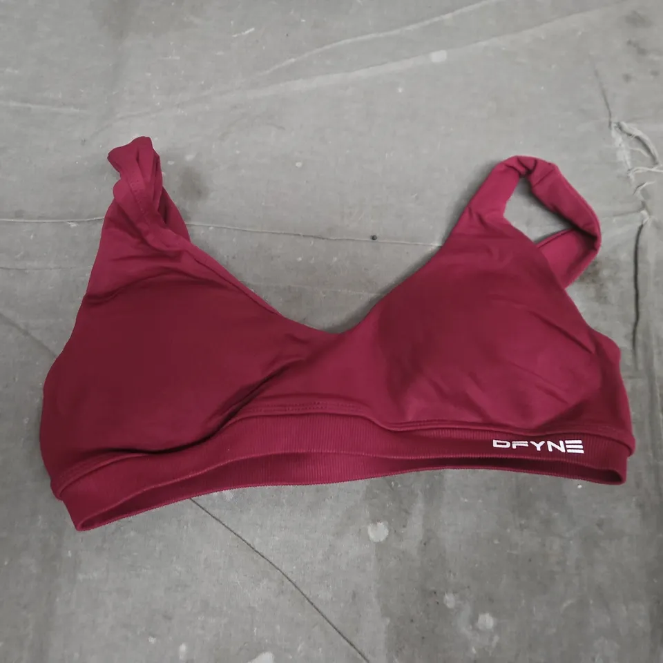 DFYNE BURGUNDY IMPACT SCOOP BACK BRA - XS
