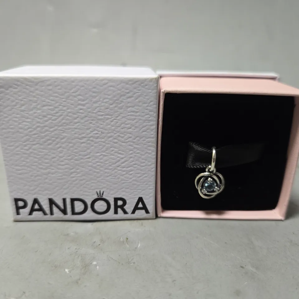 BOXED PANDORA MARCH ETERNITY CIRCLE DANGLE CHARM 