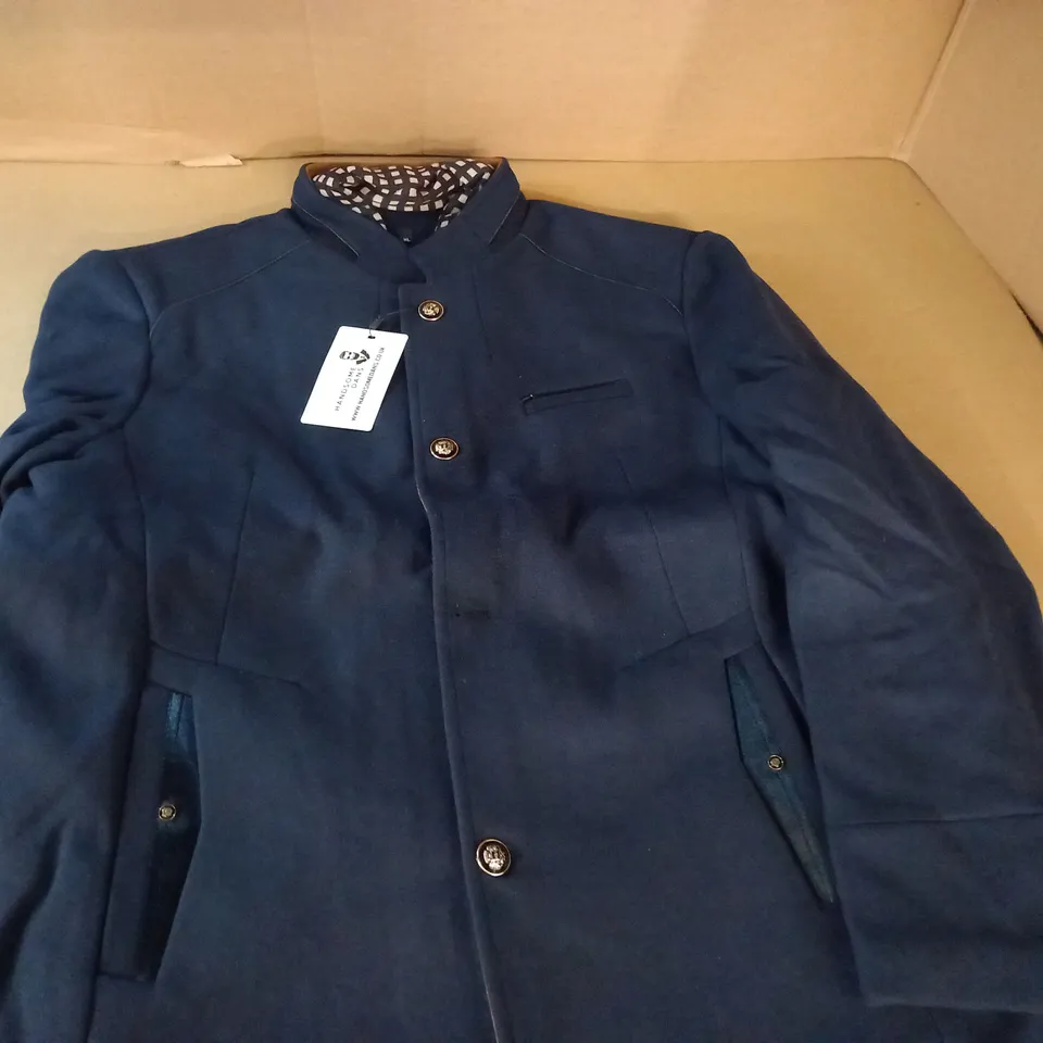 HANDSOME DANS BUTTON FRONT NAVY COAT - XL