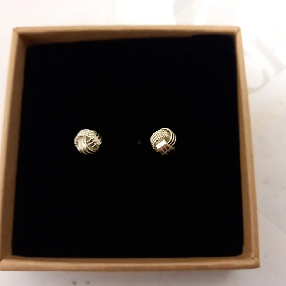 BOXED NUNU SILVER EFFECT BALL STUD EARRINGS 