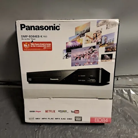 BOXED PANASONIC BLU-RAY DISC PLAYER - DMP-BD84EB-K