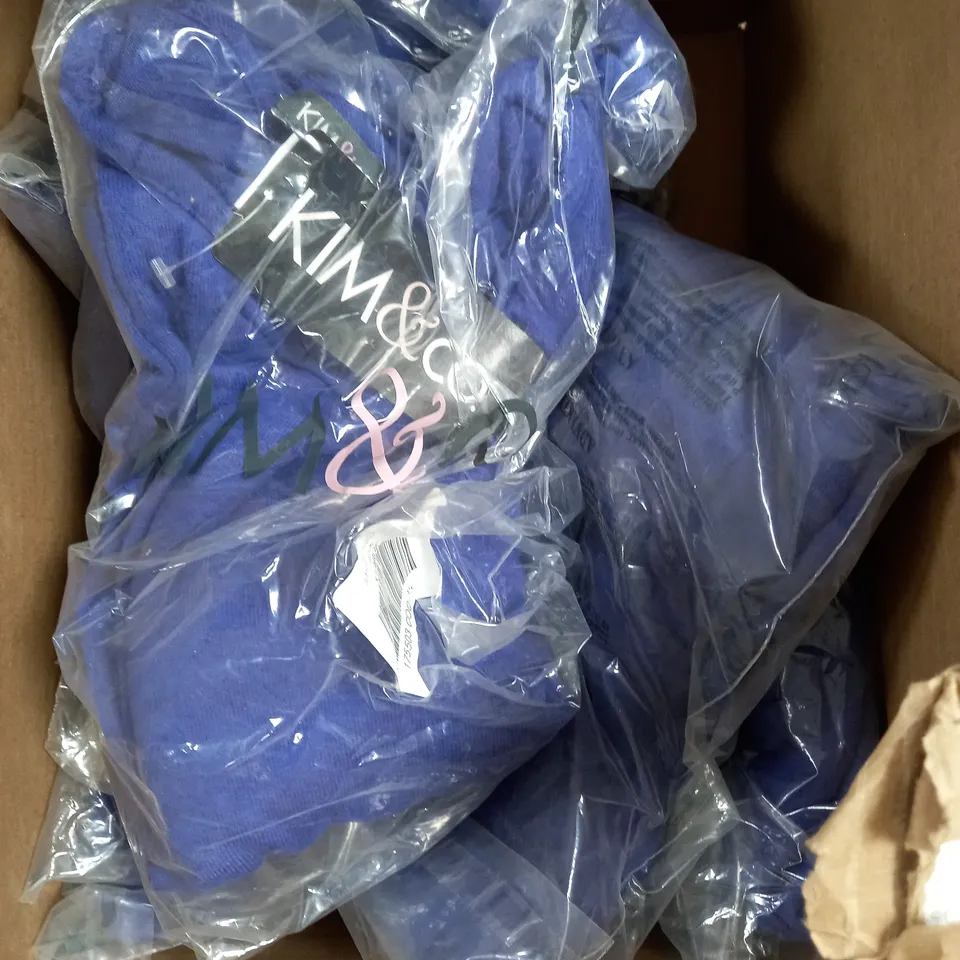 BOX OF APPROXIMATELY 8 KIM & CO LONG SLEEVE JUMPERS IN ROYAL BLUE - XL
