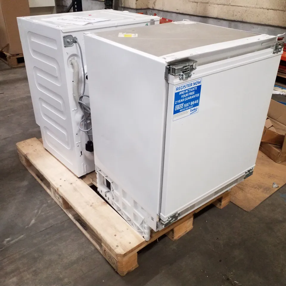 PALLET CONTAINING BEKO WTIK86151F WASHING MACHINE & BEKO BRS3682 UNDER COUNTER FRIDGE 