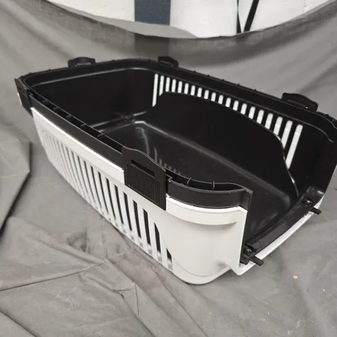 BLACK AND WHITE CAT CARRIER