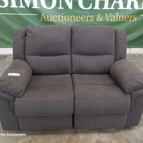 DESIGNER MANUAL RECLINING TWO SEATER SOFA CHARCOAL FABRIC