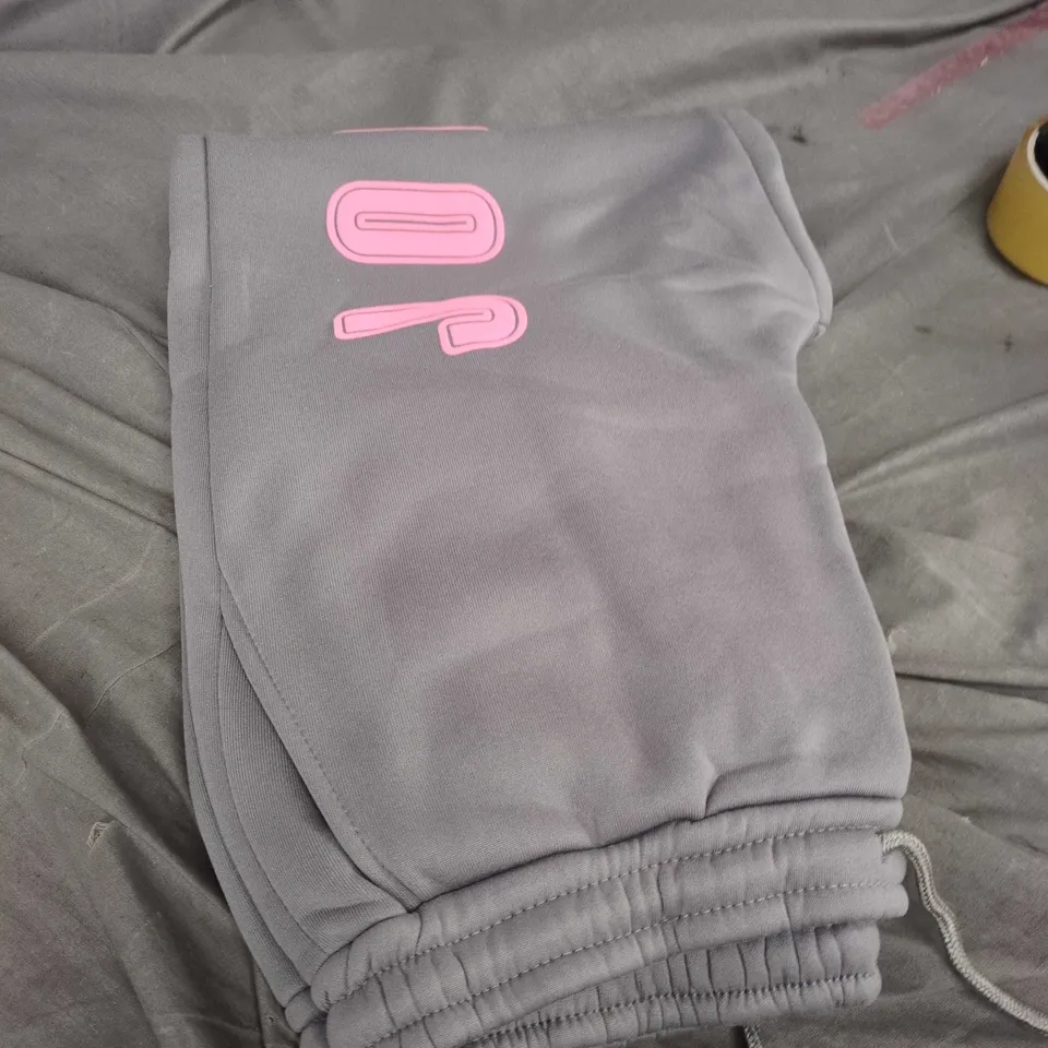 GREY JOGGERS WITH PINK LETTERING AIR JORDAN 