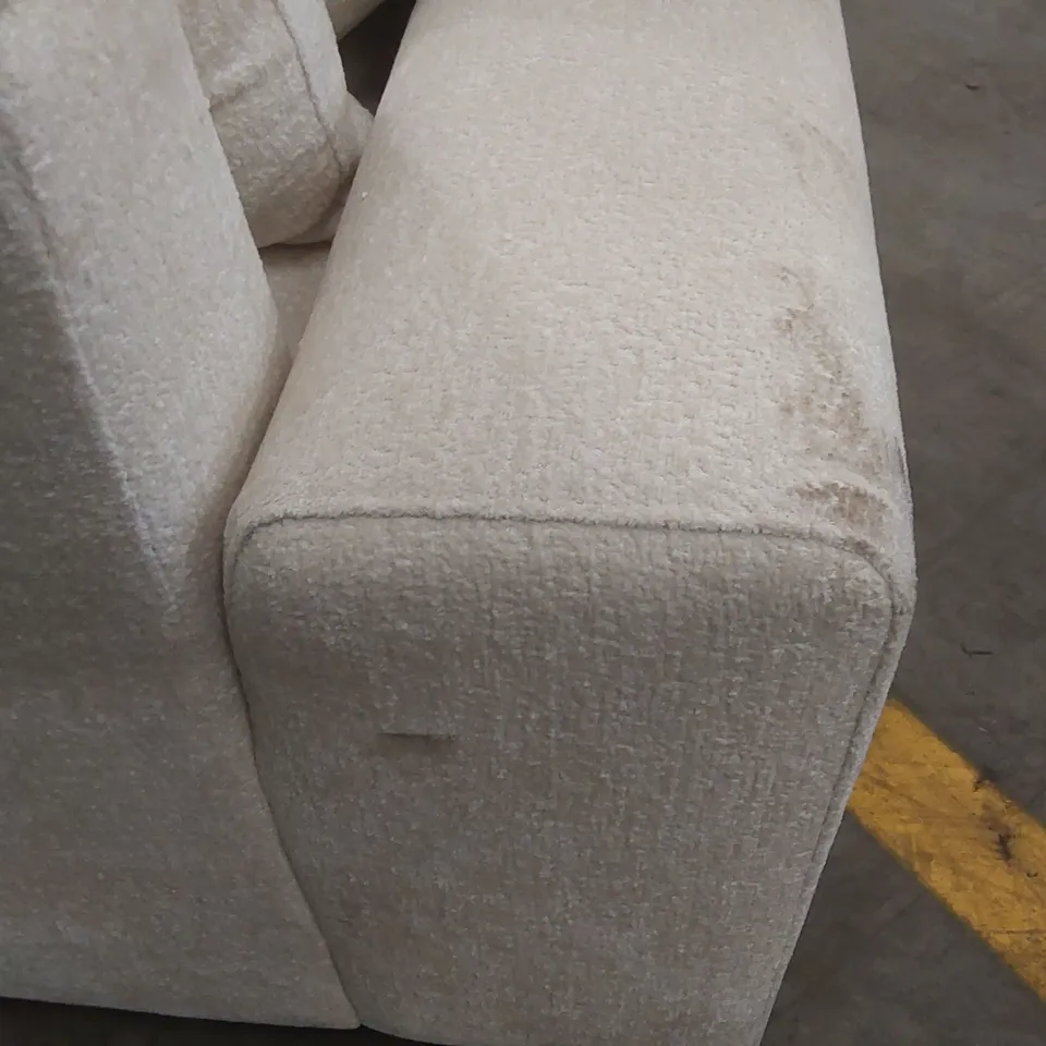 QUALITY DESIGNER MODSOFA CREAM FABRIC UPHOLSTERED LOVESEAT 