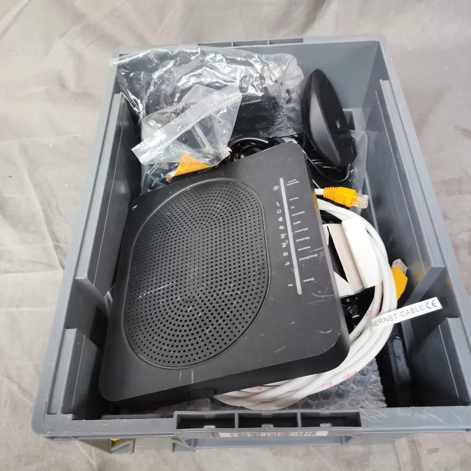 APPROXIMATELY 15 ASSORTED HOUSEHOLD PRODUCTS TO INCLUDE EE BOXES , TV REMOTES , ETC 