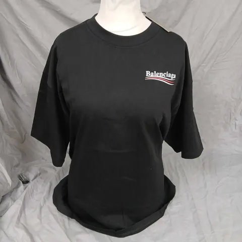 BALENCIAGA BLACK LOGO T-SHIRT SIZE M