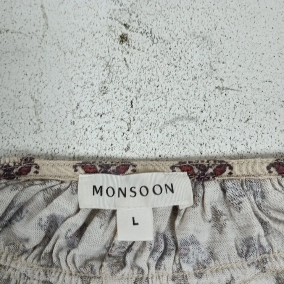 MONSOON HEIDI HERITAGE JERSEY TOP OCHRE SIZE L