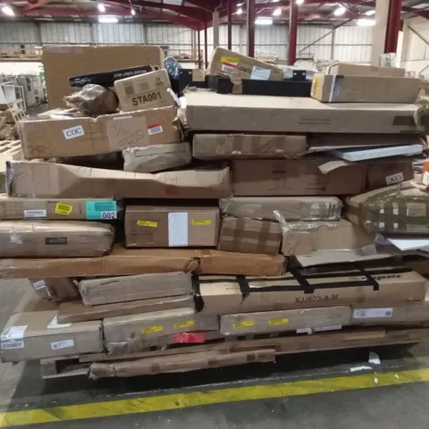 PALLET OF ASSORTED INCOMPLETE FURNITURE PARTS AND PIECES