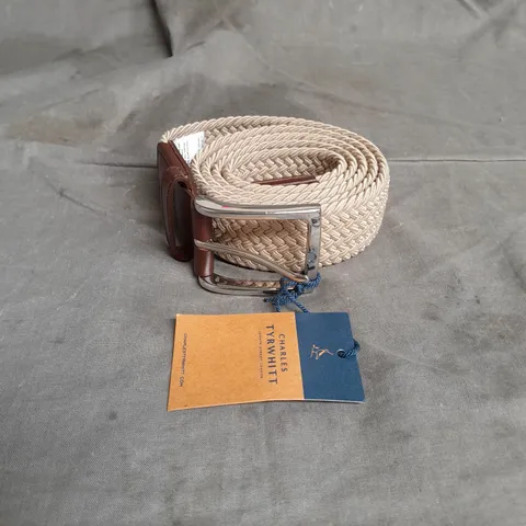CHARLES TYRWHITT STRETCH CASUAL BELT IN STONE