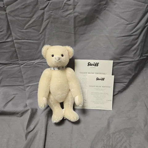 STEIFF TEDDY BEAR 'KRYSTAL' – CREAM MOHAIR, 30 CM, WITH TWO STEIFF CERTIFICATES