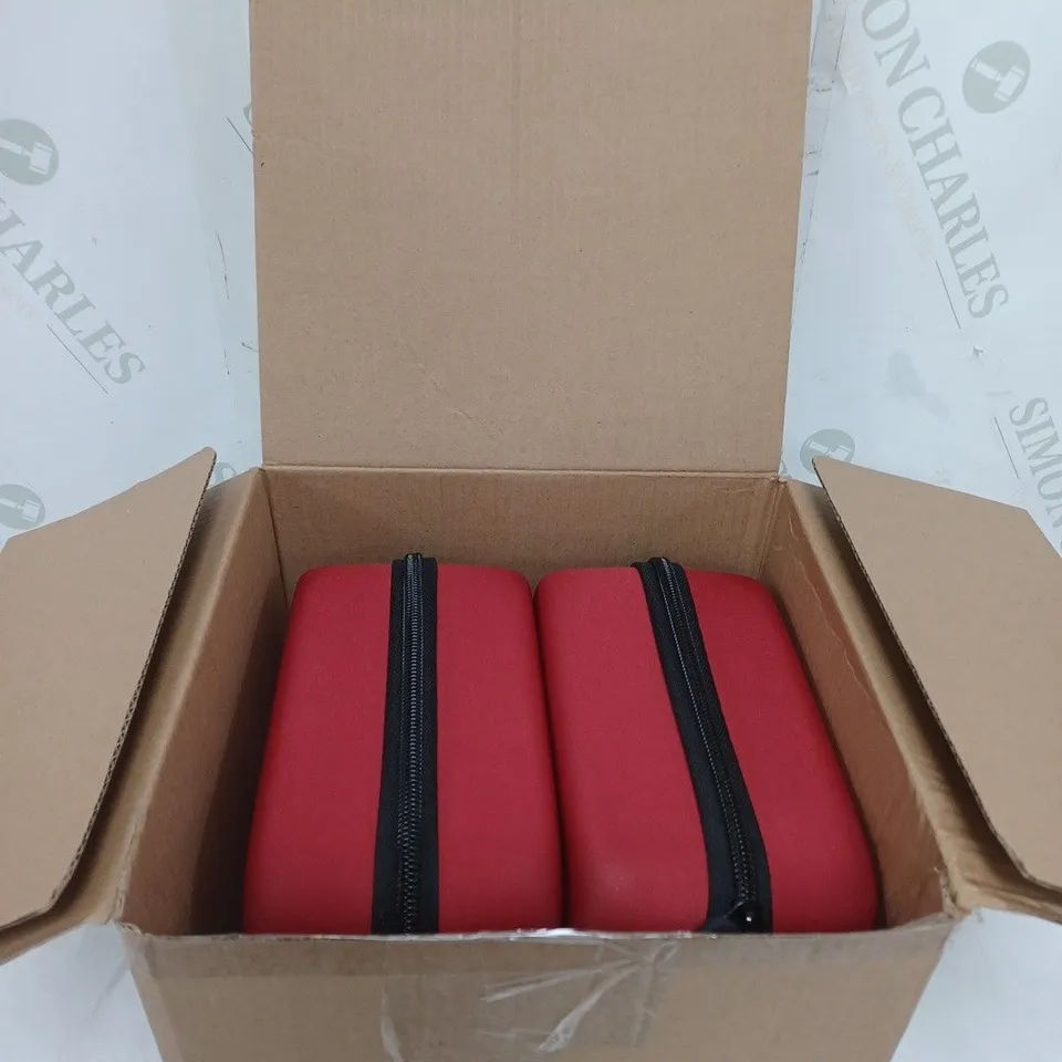 BOXED LOT OF 2 STORAGE CASES RED BY FLIPO