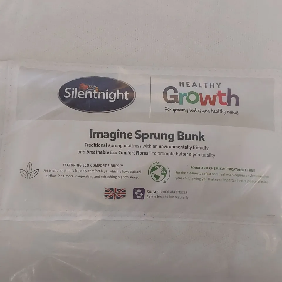 BAGGED SILENTNIGHT 3FT SINGLE SIZED IMAGINE SPRUNG BUNK MATTRESS 