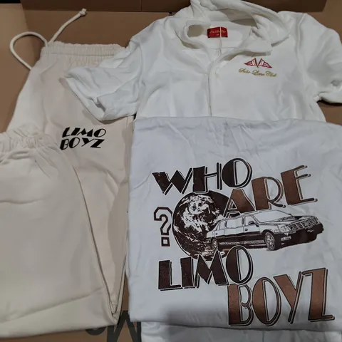 PALLET CONTAINING 16 BOXES OF ASSORTED SOHO LIMO BOYZ CLOTHING ITEMS IN VARIOUS SIZES