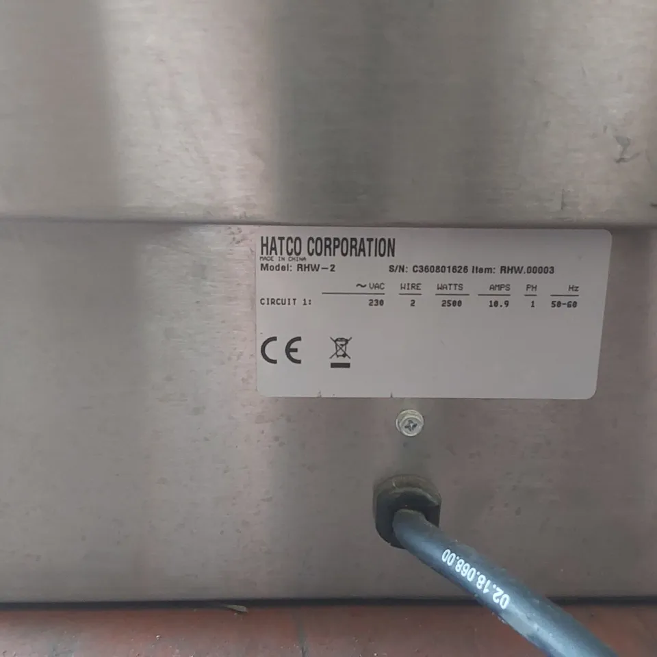 HATCO HEATMAX 2X 10LTR ROUND 2X10LTR HEATED WELL COUNTER TOP DOUBLE WELL RHW2-2 BAIN MARIÉ