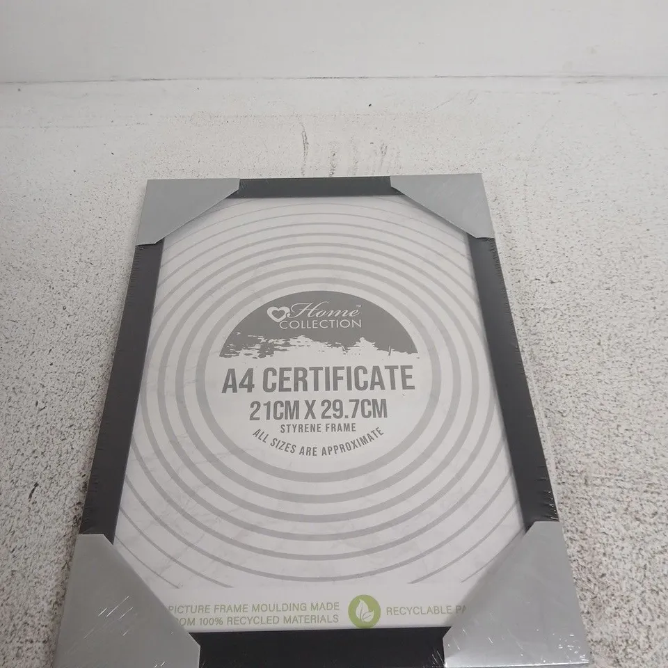 A4 CERTIFICATE STYRENE FRAMES – 12 PACK (21 X 29.7 CM)