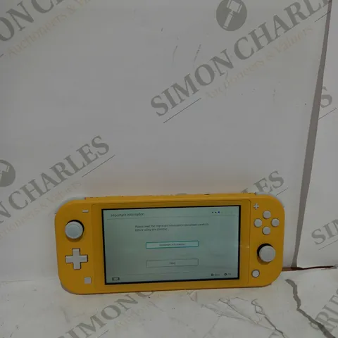 UNBOXED NINTENDO SWITCH LITE IN YELLOW