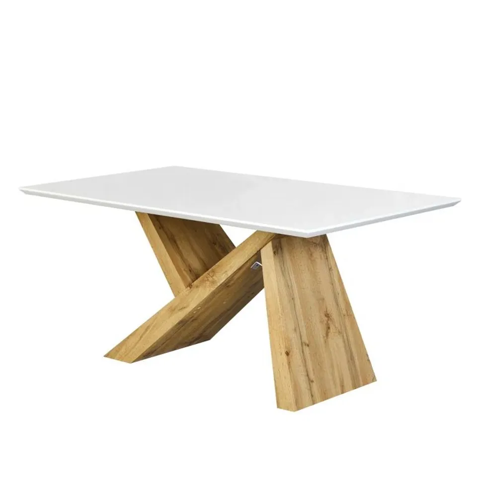 BOXED KREIDER DINING TABLE - WHITE/OAK (2 BOXES)