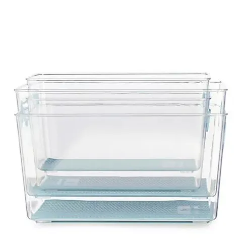 COOK'S ESSENTIALS SET OF 4 NESTABLE STORAGE BOXES IN SKY BLUE