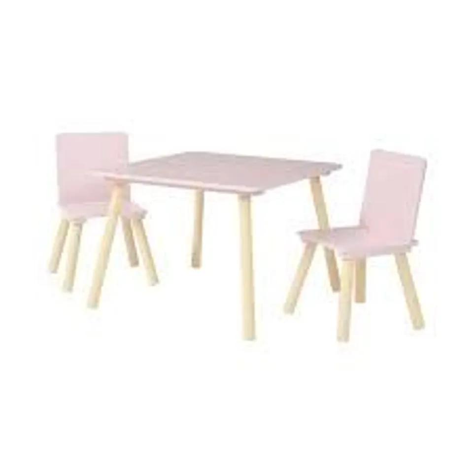 BOXED LIBERTY HOUSE TOYS PINK KIDS TABLE AND CHAIRS SET (1 BOX)