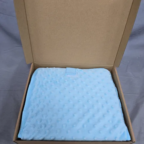 Blue Minky Baby Blanket – Soft Dot Texture (Boxed)