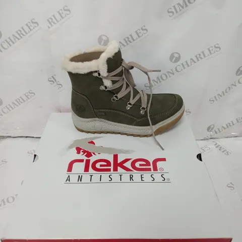 BOXED RIEKER ANTISTRESS NAVY HIKING BOOT - SIZE 4