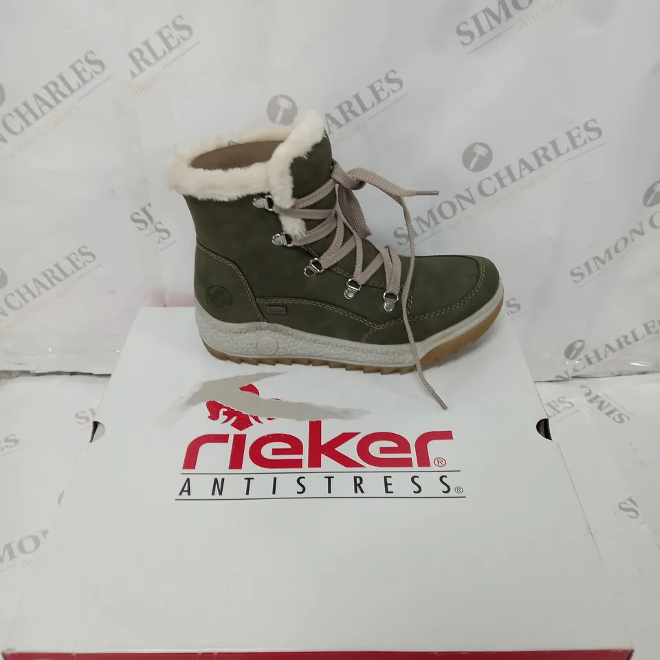BOXED RIEKER ANTISTRESS NAVY HIKING BOOT - SIZE 4