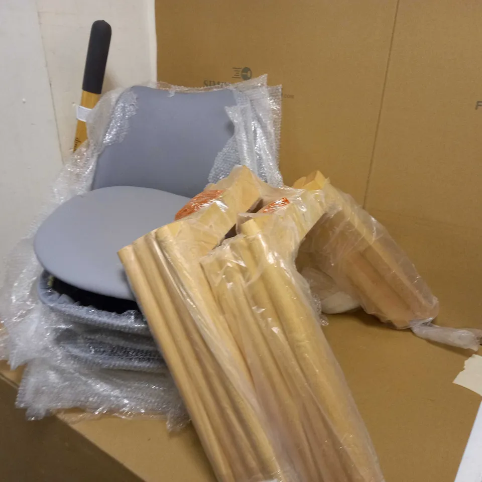 4 ASSORTED CHAIRS WITH PADDED SEATS AND STANCTIONS