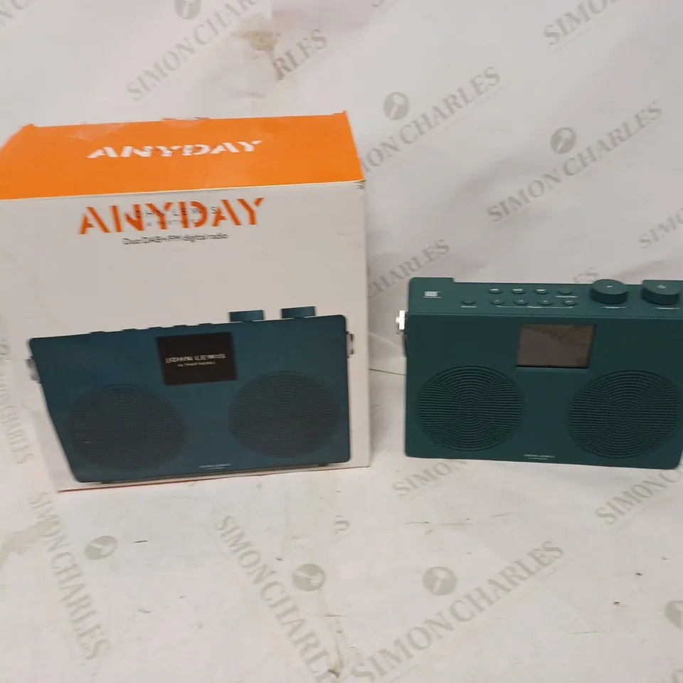 JOHN LEWIS SPECTRUM DOUBLE PORTABLE DAB+/FM DIGITAL RADIO, MALLARD