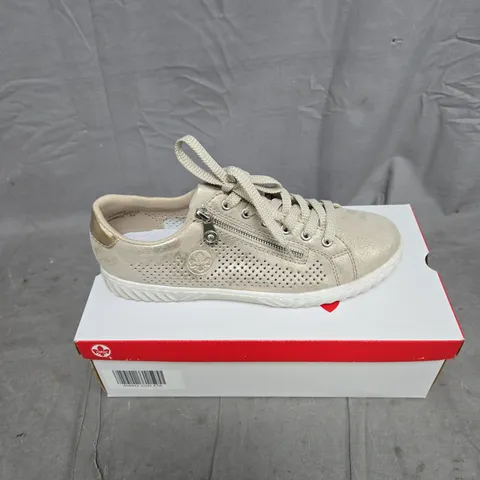 RIEKER BEIGE PERFORATED WOMEN'S SNEAKERS WITH ZIP SIZE 41