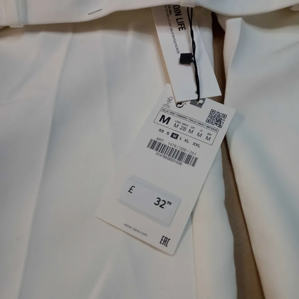 ZARA WHITE WOMENS SUIT TROUSERS - MEDIUM