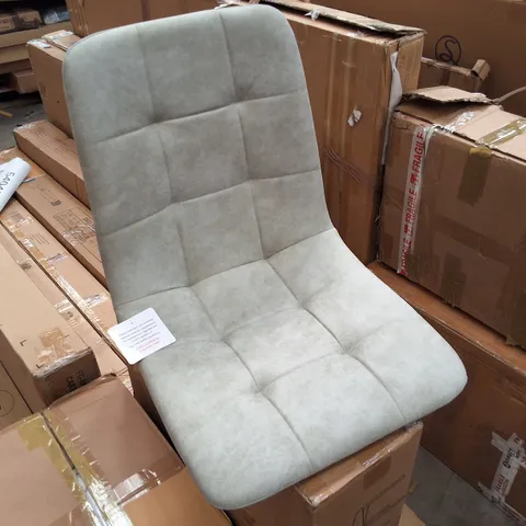 BOXED SET OF 4 LIGHT GREY FABRIC DINING CHAIRS 