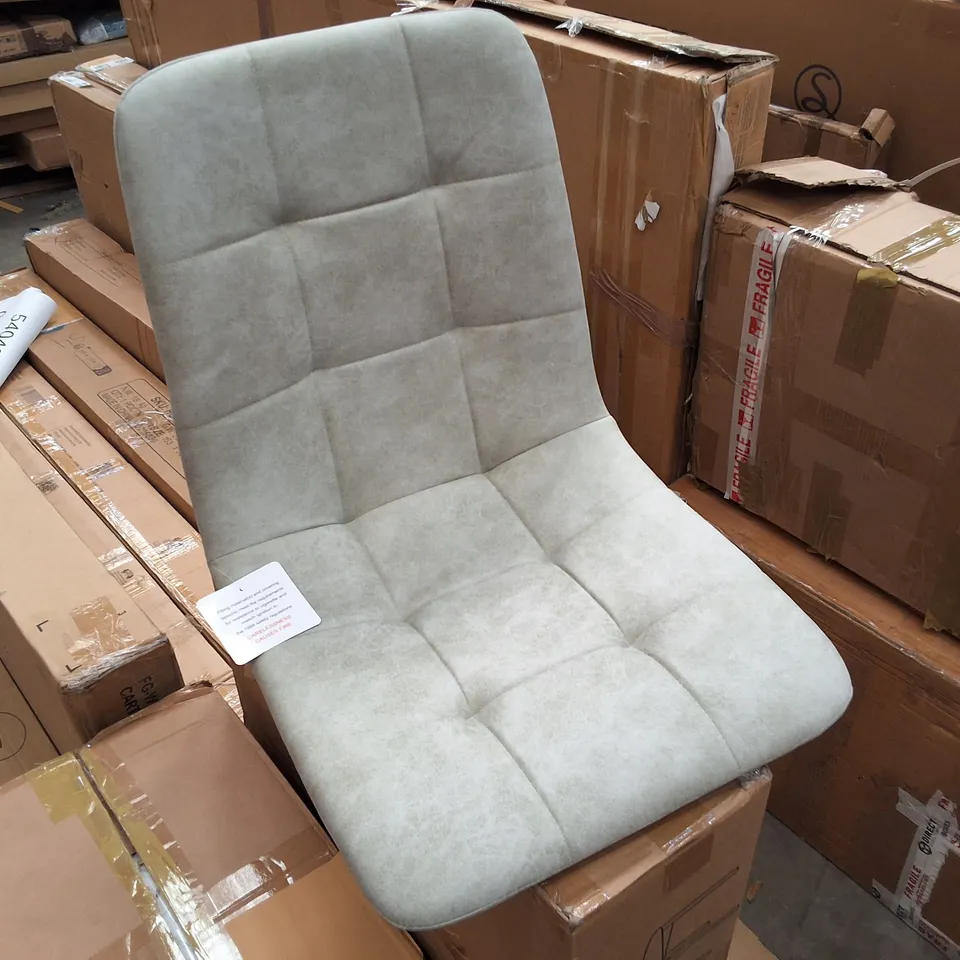 BOXED SET OF 4 LIGHT GREY FABRIC DINING CHAIRS 