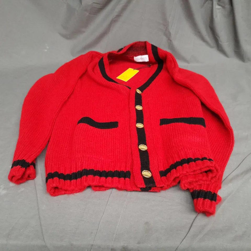THAMES MEN'S COURTING CARDIGAN - RED/BLACK // SIZE: L 