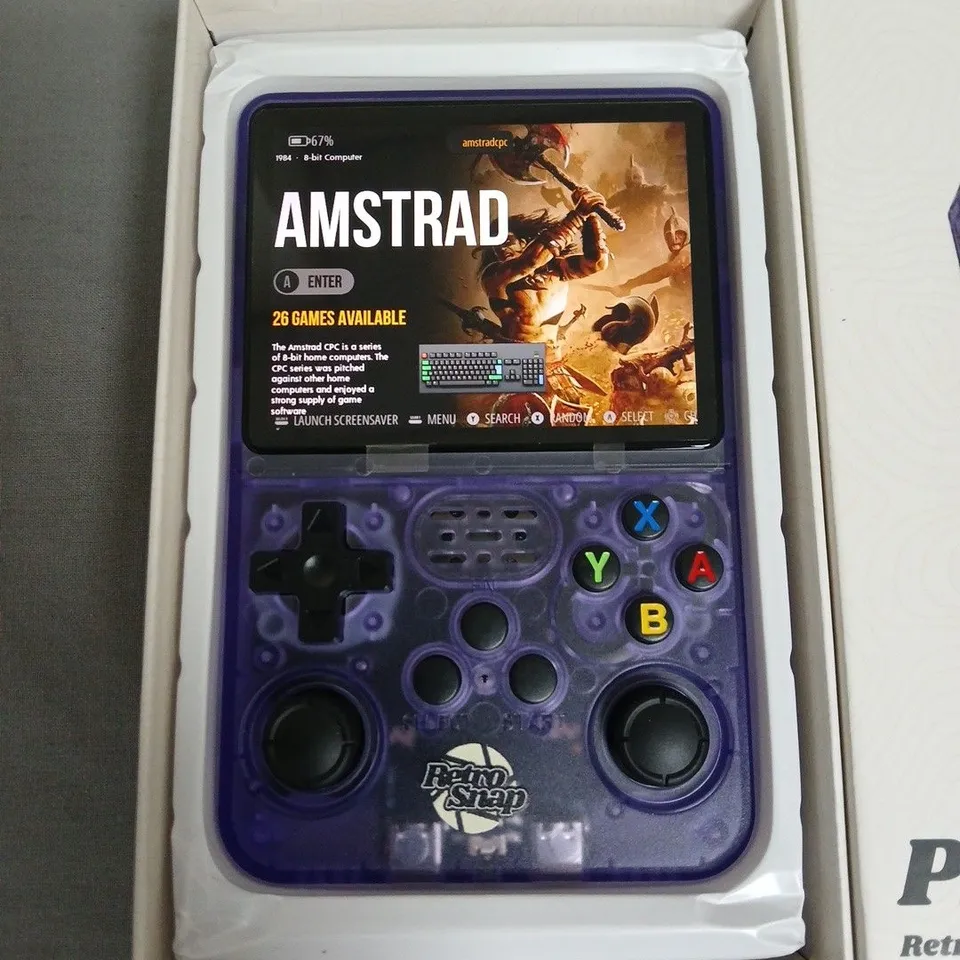 PLAY RETRO SNAP AMSTRAD CPC HANDHELD CONSOLE – PURPLE, BOXED
