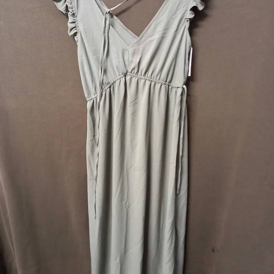MAISON DE NIMES  V-NECK MIDI DRESS IN KHAKI - M