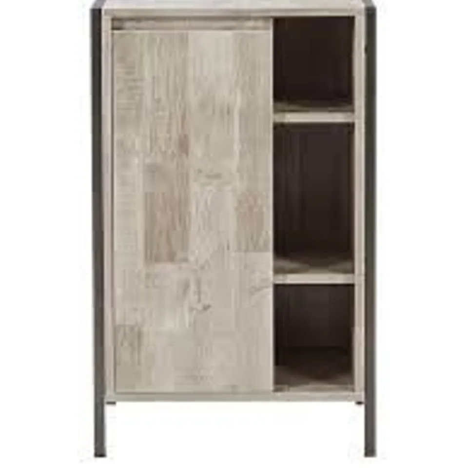 LLOYD PASCAL WOOD EFFECT AND GREY CONSOLE UNIT 