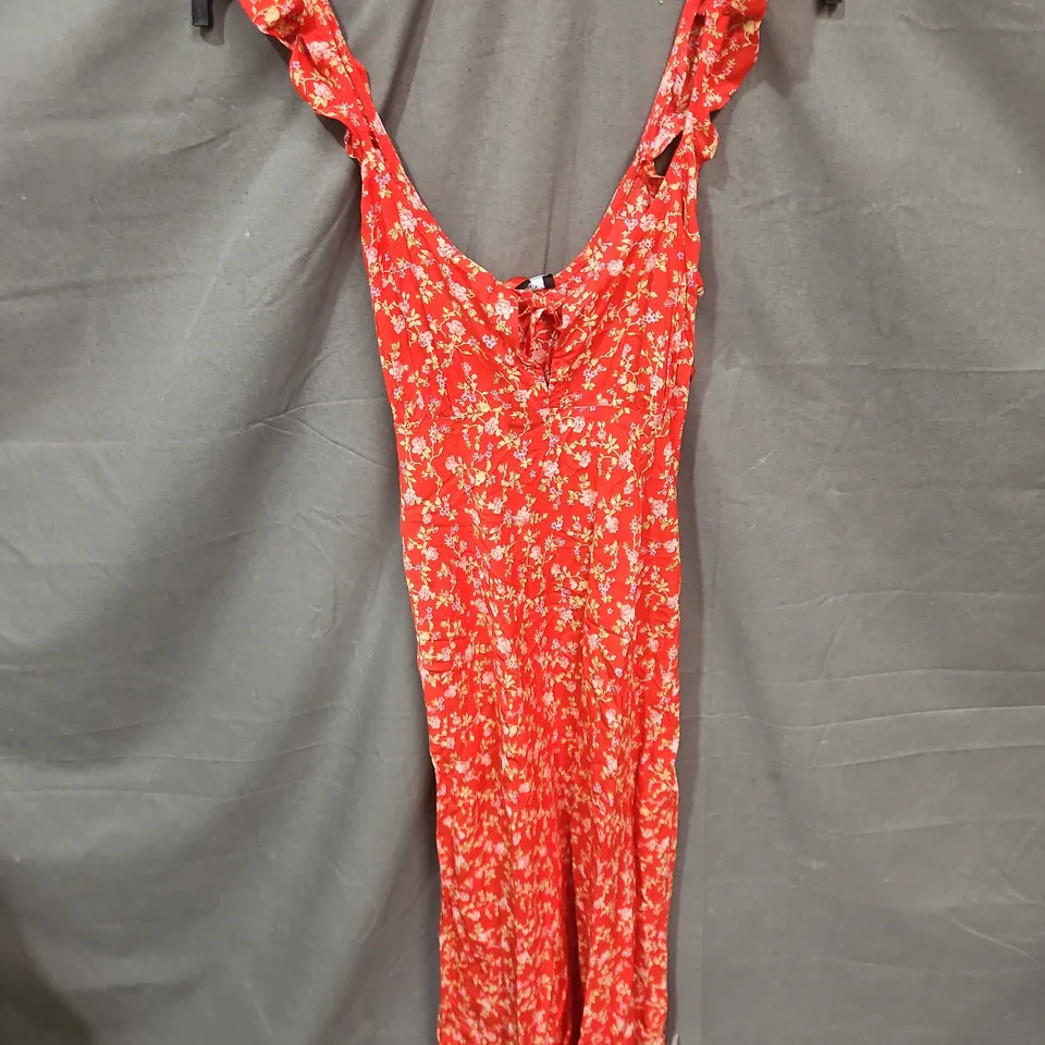 NOBODY'S CHILD LAURA MIDI DRESS IN RED FLORAL SIZE 6